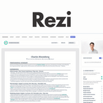 Rezi, es un creador de currículum vitae impulsado por IA que le permite crear rápidamente currículums y cartas de presentación