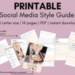 Guía de estilo de redes sociales imprimible